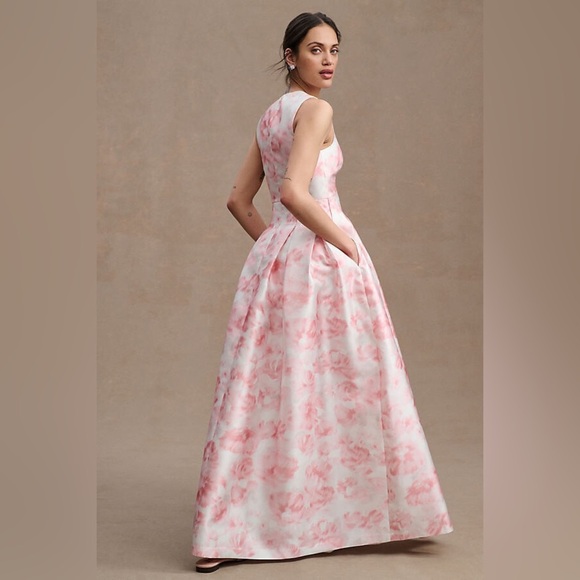 Sachin and Babi Floral Pink and White Sleeveless Watercolor Dress size 0 - Picture 5 of 5